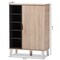 Baxton Studio Adelina Mid-Century Modern 1-door Oak and Grey Wood Shoe Cabinet 138-7710 - alternate 4